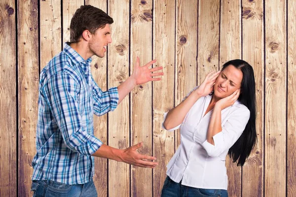 Angry man arguing with woman — Stock Photo, Image