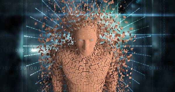 scattered 3d pixel human