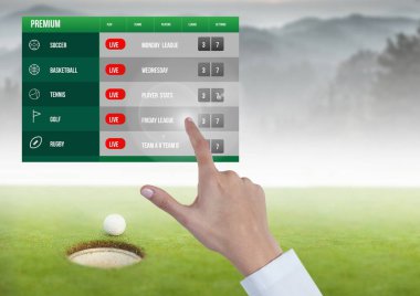 Bir bahis App arabirimi Golf dokunmadan el