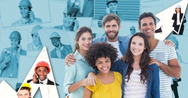 gülümseyen yaratıcı iş adamları