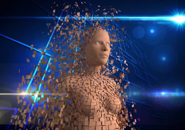 Dijital bileşik görüntü 3d insan