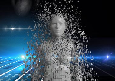 Dağınık 3d insan dijital bileşik görüntü