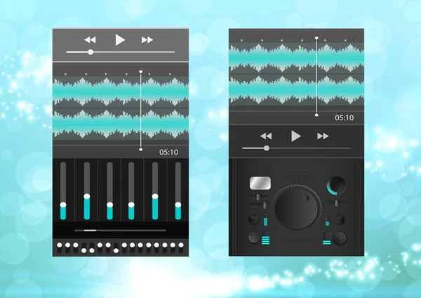 Sound Music und Audio Production Engineering Equalizer App-Schnittstelle — Stockfoto