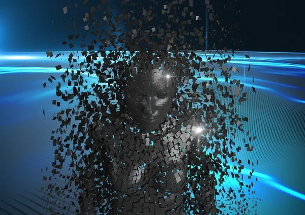 3次元散乱女性のデジタル合成画像 — ストック写真
