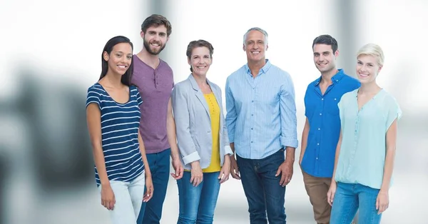 Friends standing against blurred background — Stock Photo, Image