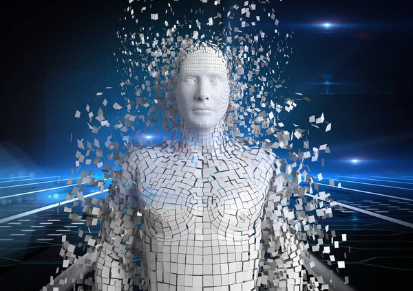 Цифровое комическое изображение трехмерного человека
