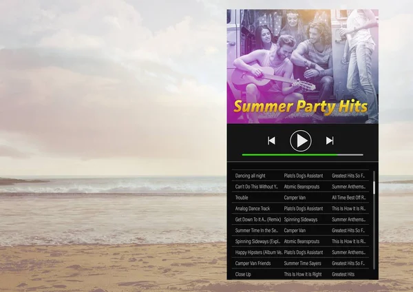 Odtwarzacz muzyki Summer hits interfejs aplikacji — Zdjęcie stockowe