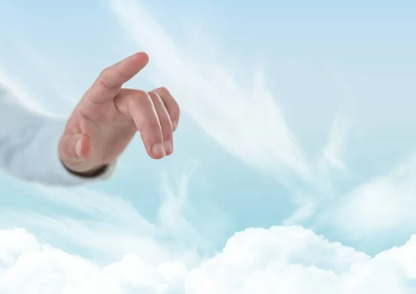 Mão de Deus no céu celestial nublado — Fotografia de Stock