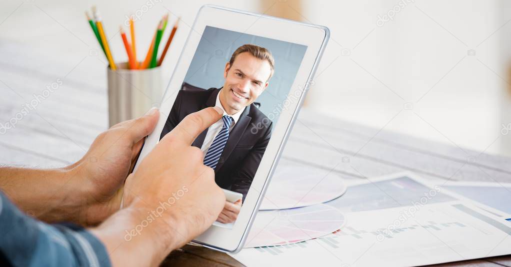 businessman video conferencing