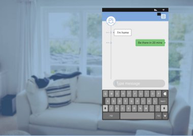 Sosyal medya Messenger App arabirimi evde