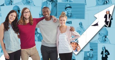  iş kişi ayakta kollarını