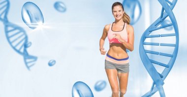 DNA yapısı tarafından çalıştıran uygun genç kadın