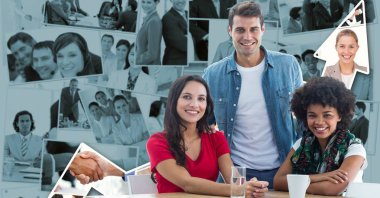 Hippi iş adamları karşı fotoğraf