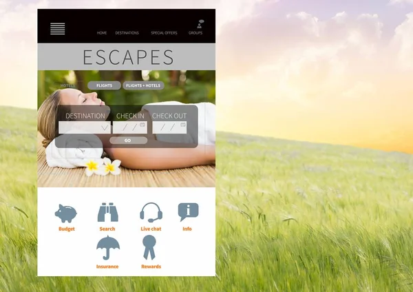 Escape vacances Interface App — Photo