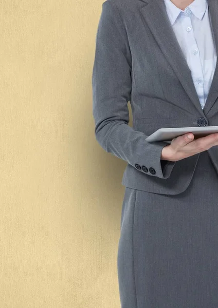 Businesswoman holding digital tablet — Stock Photo, Image