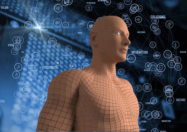 Digitale Composietbeeld van 3d menselijke figuur — Stockfoto