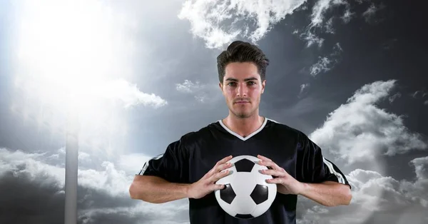 Spelaren som har fotboll — Stockfoto