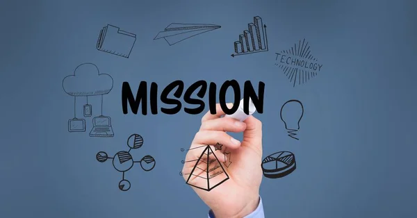 Handzeichnung Mission Icons — Stockfoto