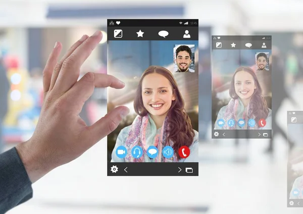 Interfaz de aplicación de chat de vídeo social —  Fotos de Stock