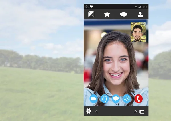 Sociale Video Chat App Interface — Stockfoto