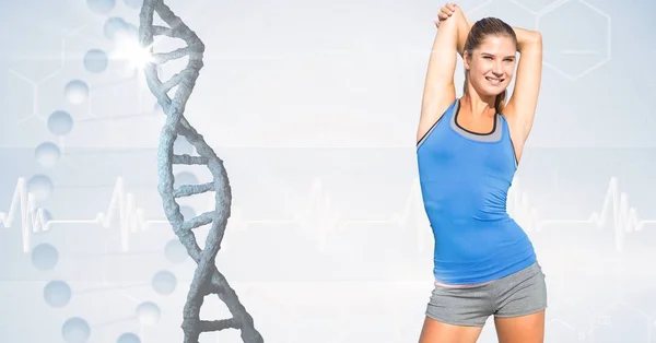 Fit woman in sportswear by DNA — Stock Photo, Image