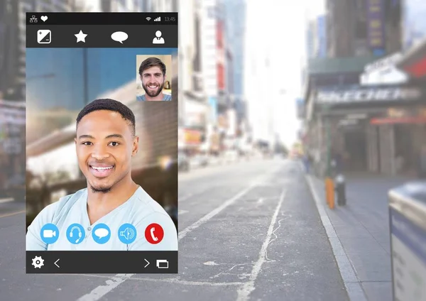 Interfaz de aplicación de chat de vídeo social —  Fotos de Stock