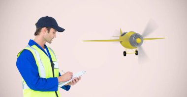 Küçük tahta-uçakla yazma teslimatçı