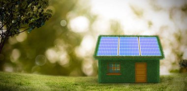 sera güneş panelleri ile küçük model