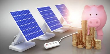 para ve güneş panelleri ile domuz tekrar