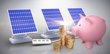 para ve güneş panelleri ile domuz tekrar