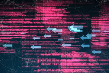 siyah arka plan üzerine parlak okları