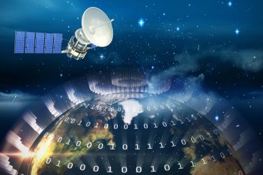 modern solar uydu 3D çizimi