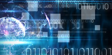 Küresel teknoloji arka planda mor