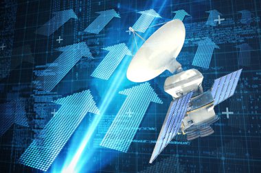 3D güneş enerjili uydu görüntüsünü