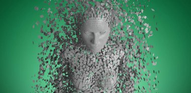 gri pixelated 3d erkek