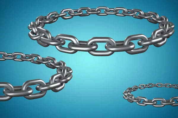 3d image of broken round chain — Stock Photo, Image