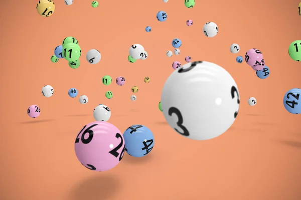 Falling lottery balls — Stock Photo, Image