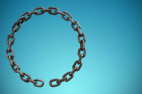 3d image of round broken chain — Stock Photo, Image