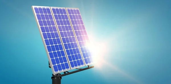 Зарядний пристрій сонячної батареї зі спалахом — стокове фото