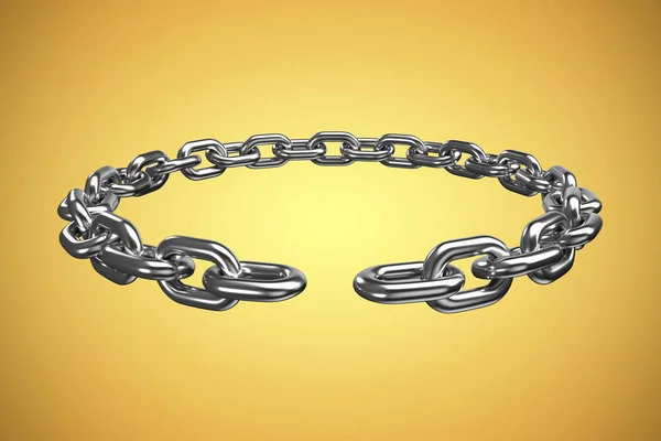 3d image of broken round chain — Stock Photo, Image