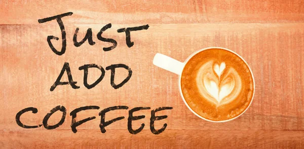 Basta adicionar xícara de café — Fotografia de Stock