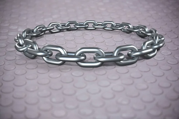 3d image of round silver chain — Stock Photo, Image