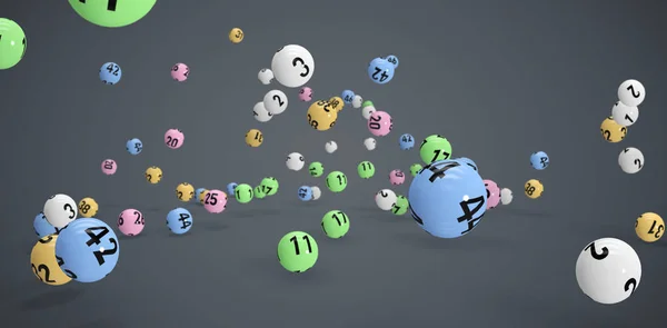 Falling colourful lottery balls — Stock Photo, Image