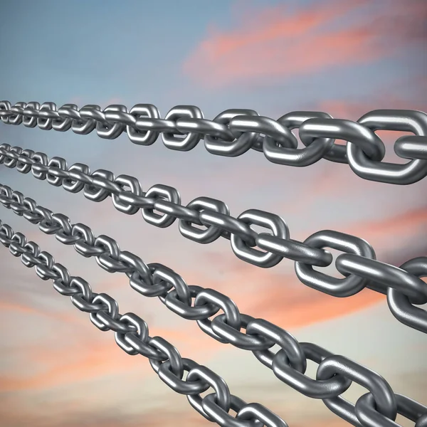 3d image of metal chains — Stock Photo, Image