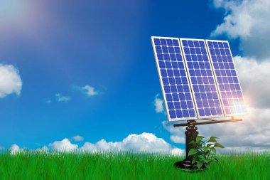 güneş paneli pil parlama ile