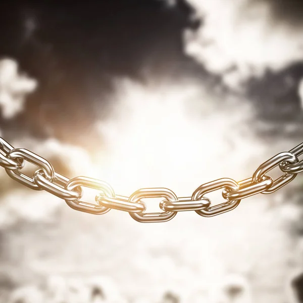 3d image of rusty metallic chain — Stock Photo, Image