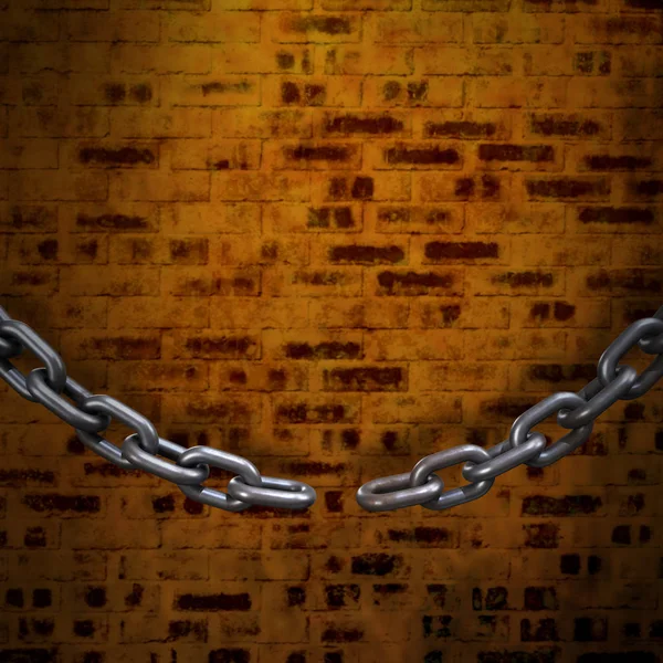 3d image of broken chain — Stock Photo, Image