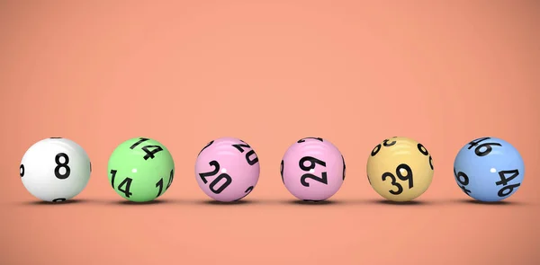 Linha de bolas de loteria — Fotografia de Stock