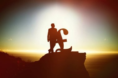 Pound sembol yanında adam silüeti