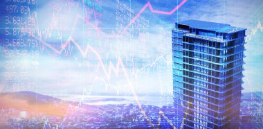 modern ofis binaları 3D çizimi